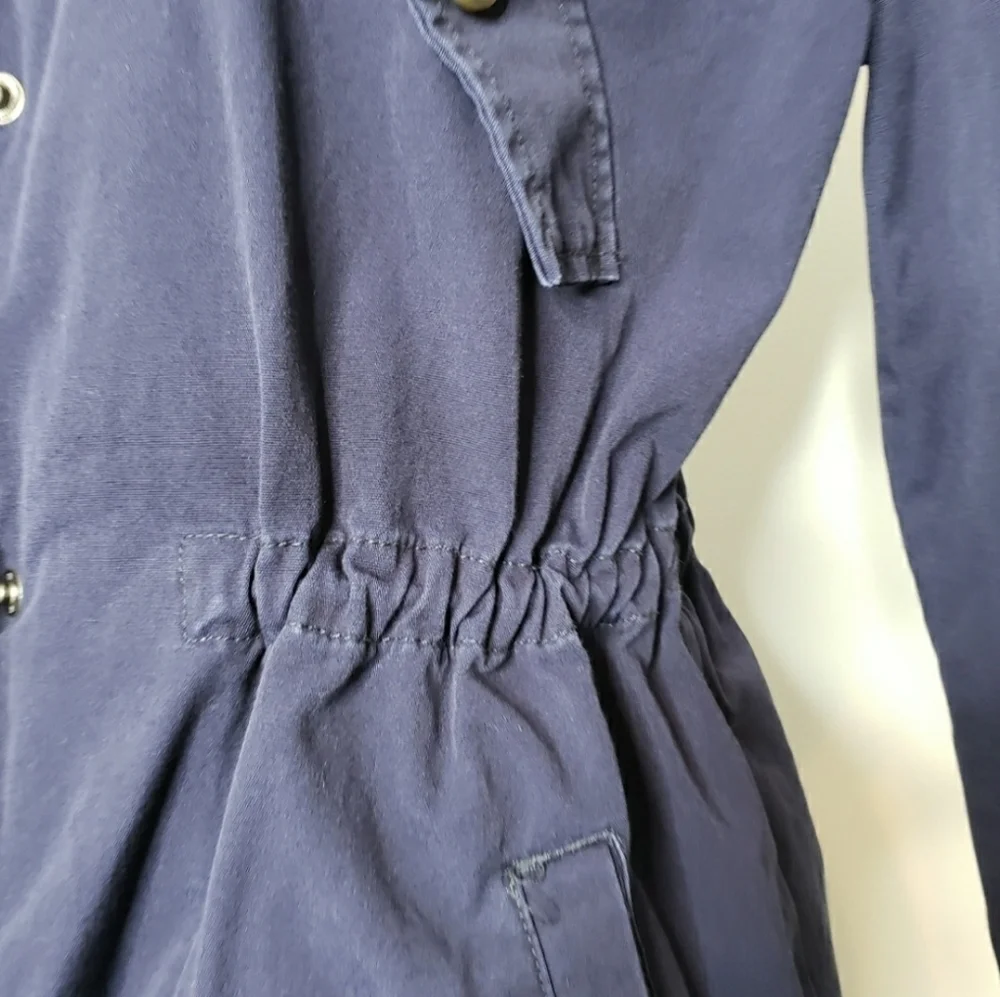 POPSUGAR Drop-Shoulder Anorak Jacket Navy blue drawstring waist - Picture 5 of 11